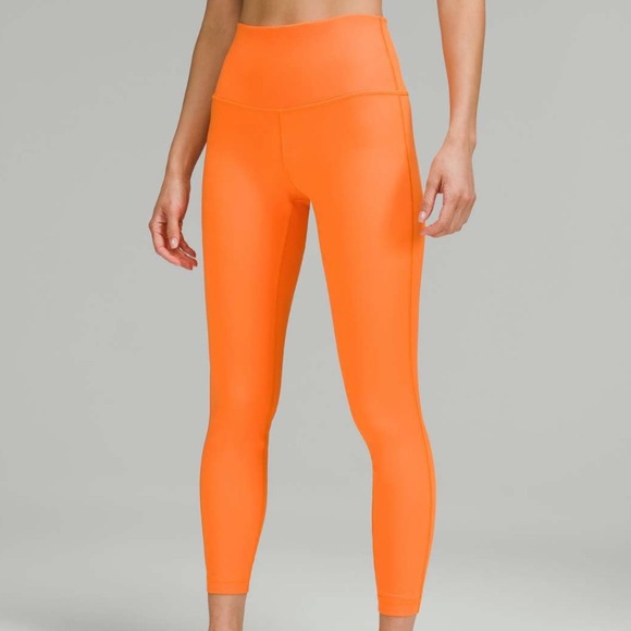 EUC Lululemon Wunder Under High-Rise Tight 25" Orange Soda Size 4 - Picture 2 of 10